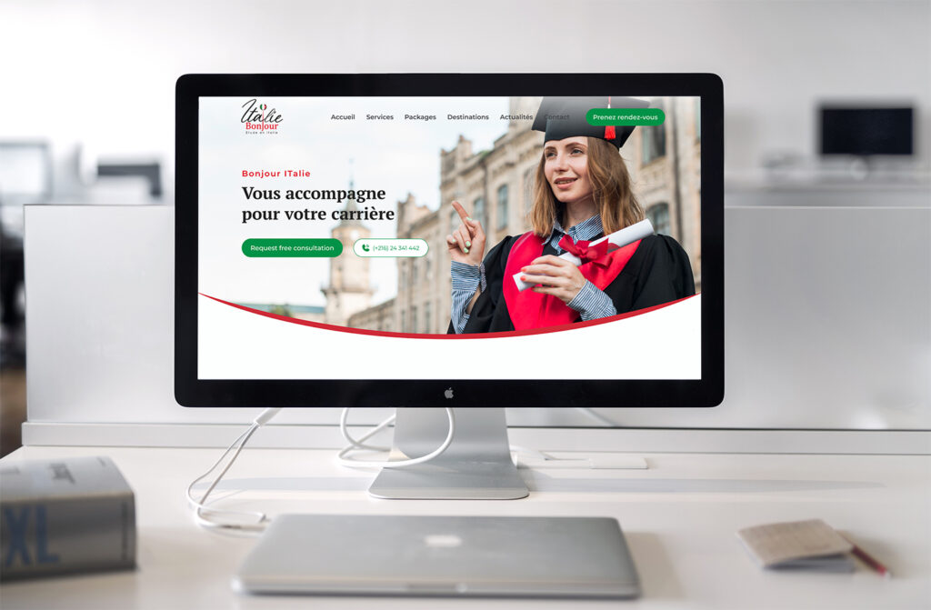 Création site BonjourItalie - agence pro web tunisie