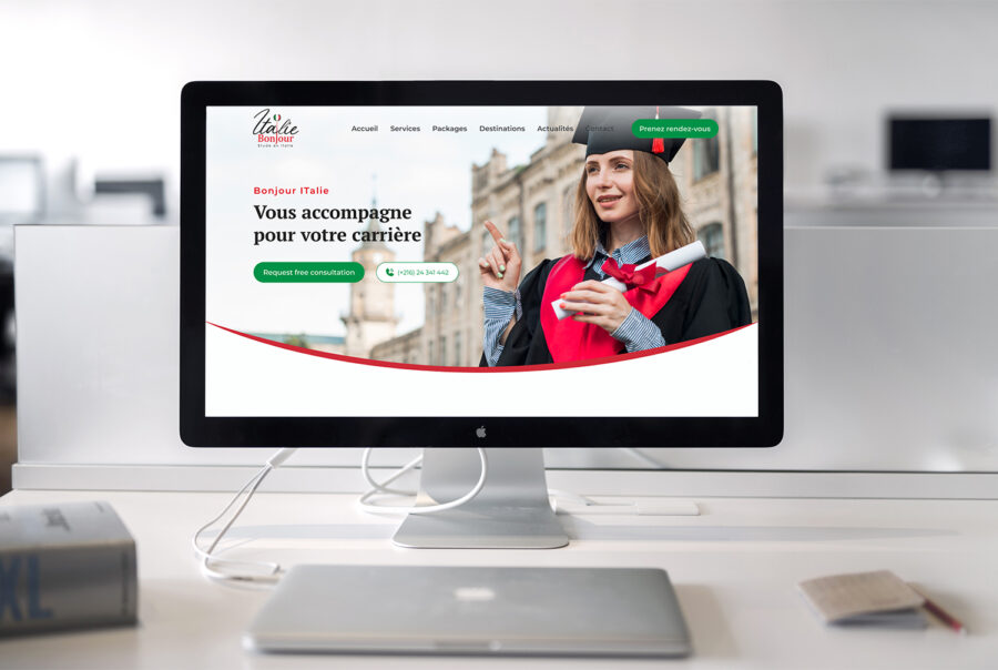 Création site BonjourItalie - agence pro web tunisie